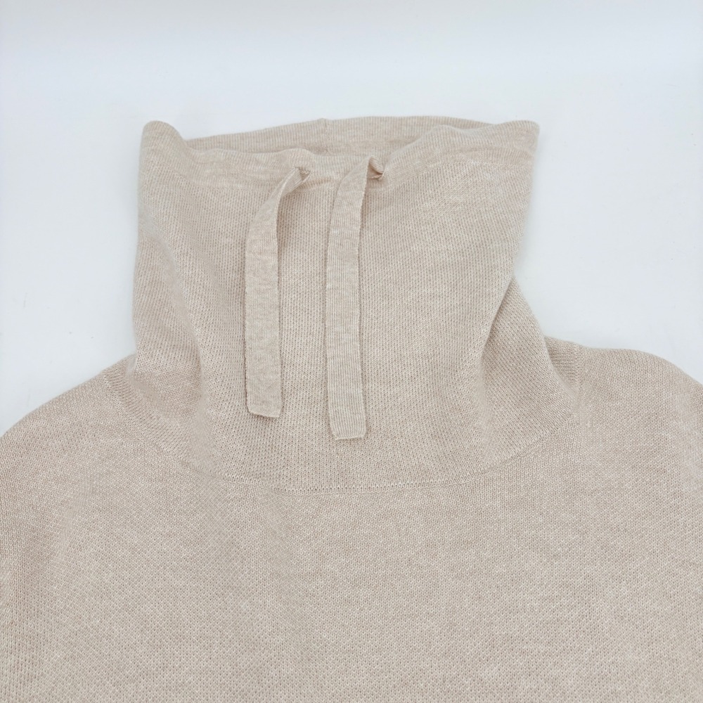NWOT Universal Thread Cowl Neck Drawstring Pullover Sweater Beige Large Cozy - Picture 3 of 10